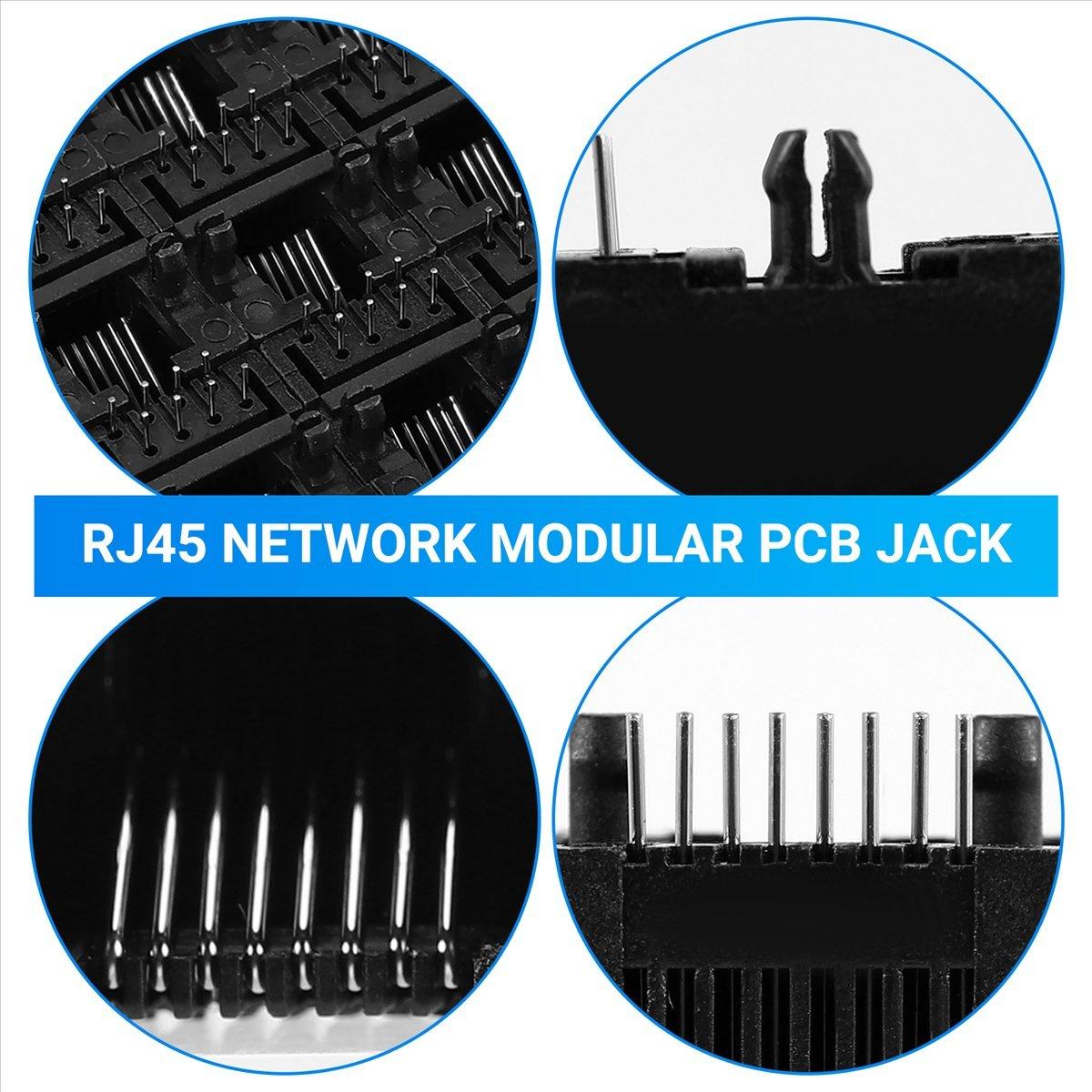 20 шт. RJ45 8P8C компьютерный интернет сетевой PCB разъем гнездо черный China Mainland