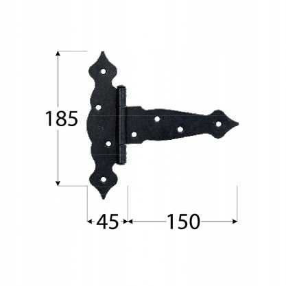 Domax Zawias Trójkatny Ozdobny 150Mm Czarny Skrzynie