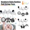 Baby Crib Hanging Rattles Toys Car Seat Pull String Toy Baby Bed Hanging Toys Infant Activity Spiral Plush Toys For Kid Gifts