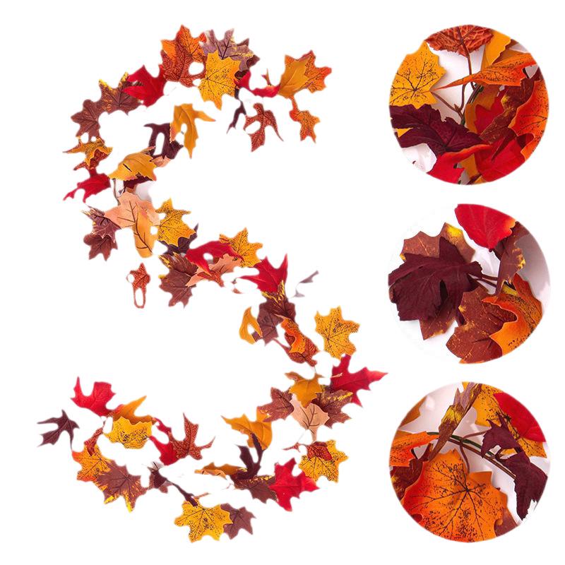 Artificial Maple Leaf Vine Fall Decoration for Thanksgiving and Halloween Wall Hanging