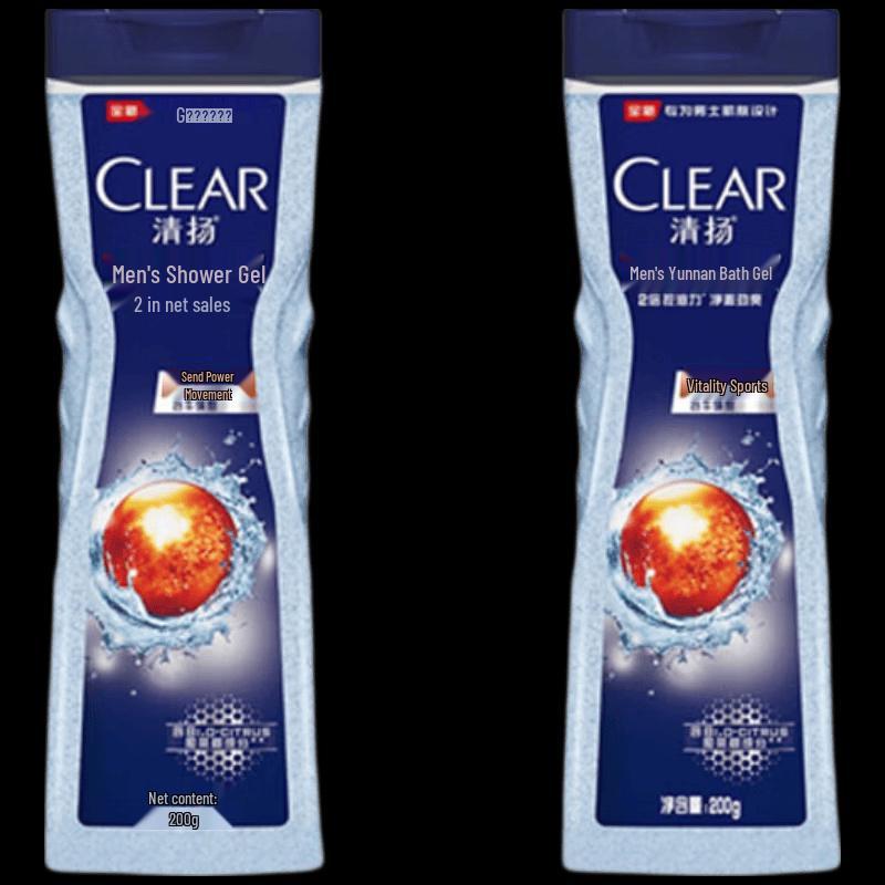 CLEAR Гель для душа для мужчин, контроль жирности, Vitality Sport, 2x200 г