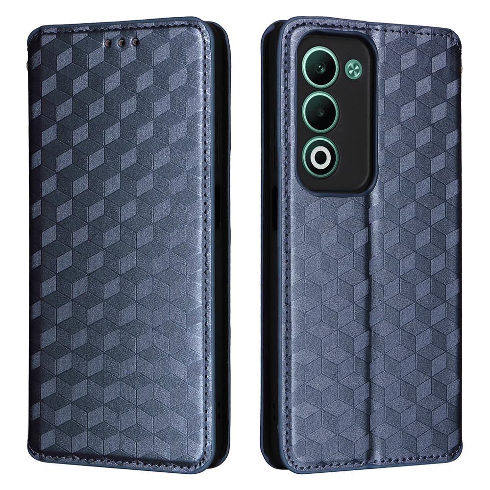 

Для Oppo A5 5G/4G/A5m Чехол Кошелек Ромбовидный Тисненый Кожаный Чехол для Телефона Blue