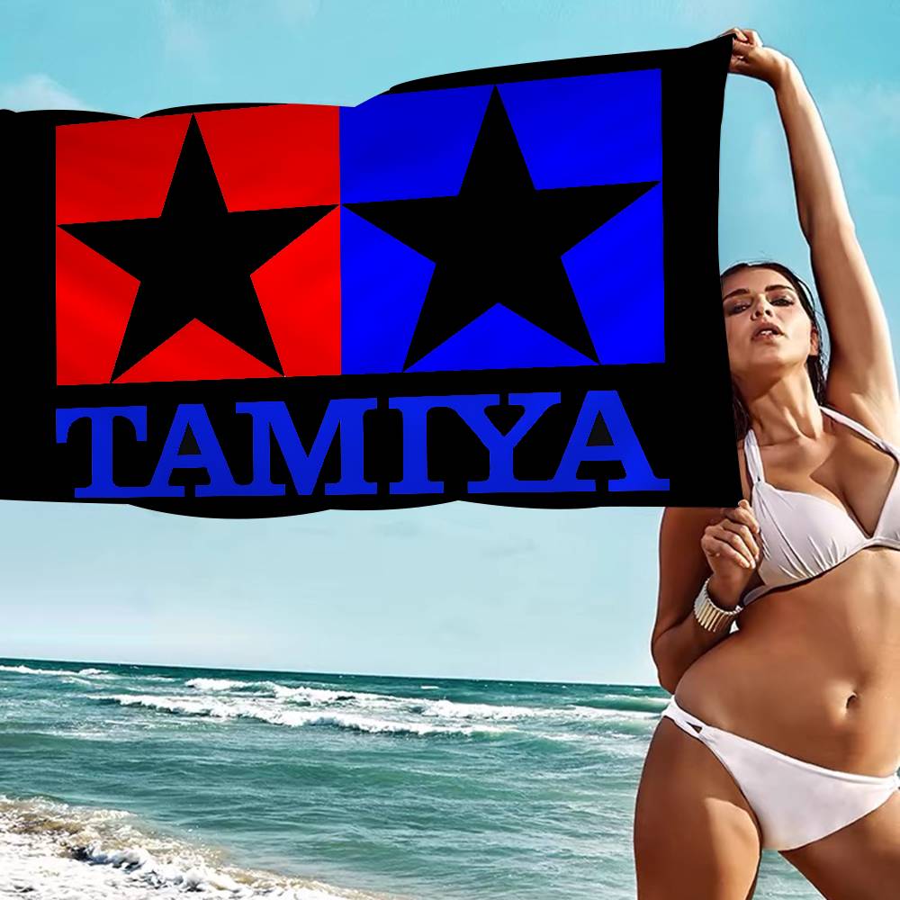T-Tamiya Logo Bath Towel Microfiber Soft Water Absorbing Breathable For Girl Kids Decorative Cartoon Beach Towel