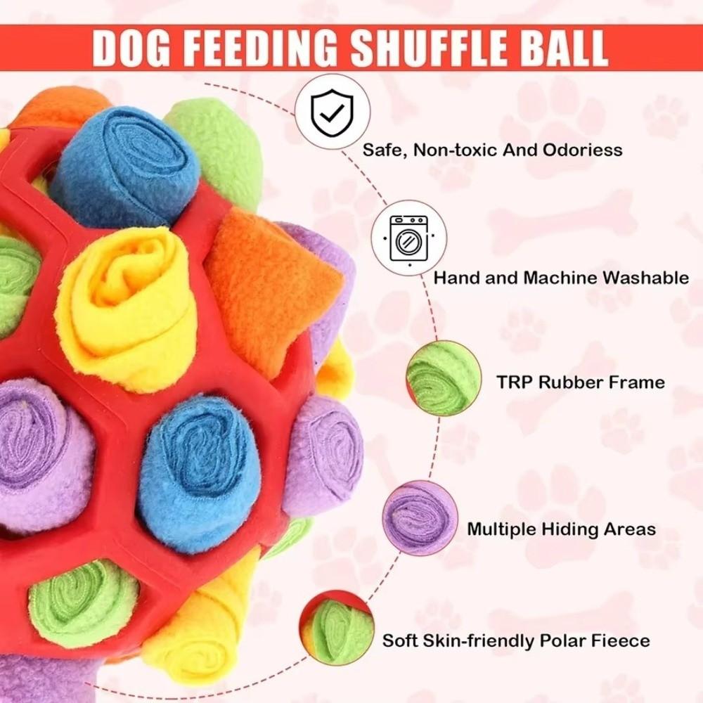 Polar Fleece Interactive Snuffle Hiding Food Durable Dog Snuffle Ball Portable Sniffle Interactive Treat Game Ball Any Size Dog