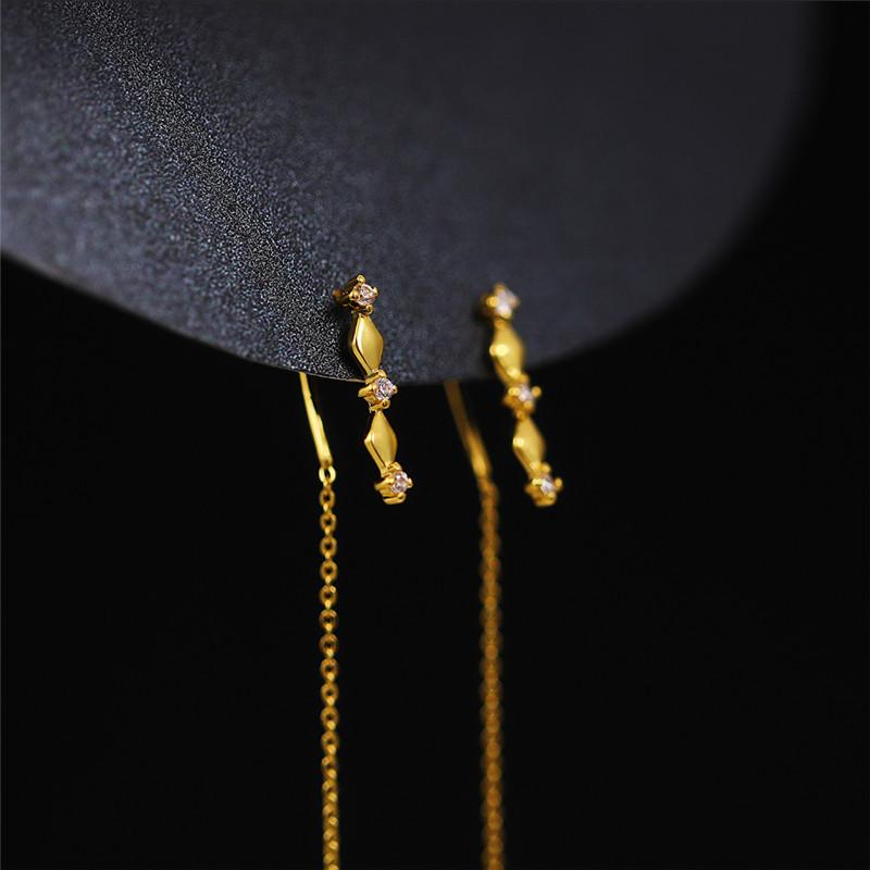 POMOiii Trendy Long Wire Hanging Earrings Women Romantic Ear Accessories For Dance Party Fancy Birthday Gift Wedding Jewelry