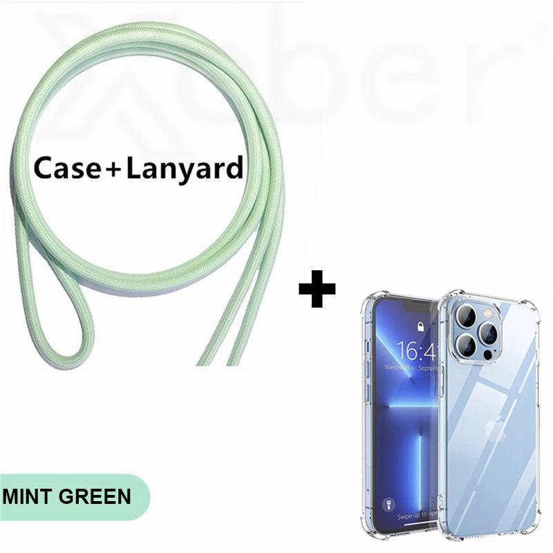 Crossbody Necklace Cord Lanyards Transparent Soft Phone Case For iPhone 17 16 15 12 14 Plus X XR 11 Pro Max 13 MiNi 13 Pro SE 3