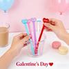 2pcs Love Heart Gel Pens 0.5mm Black Ink Romantic Valentine'S Day Gifts Smooth Writing Cute Student Stationery Wedding Favors
