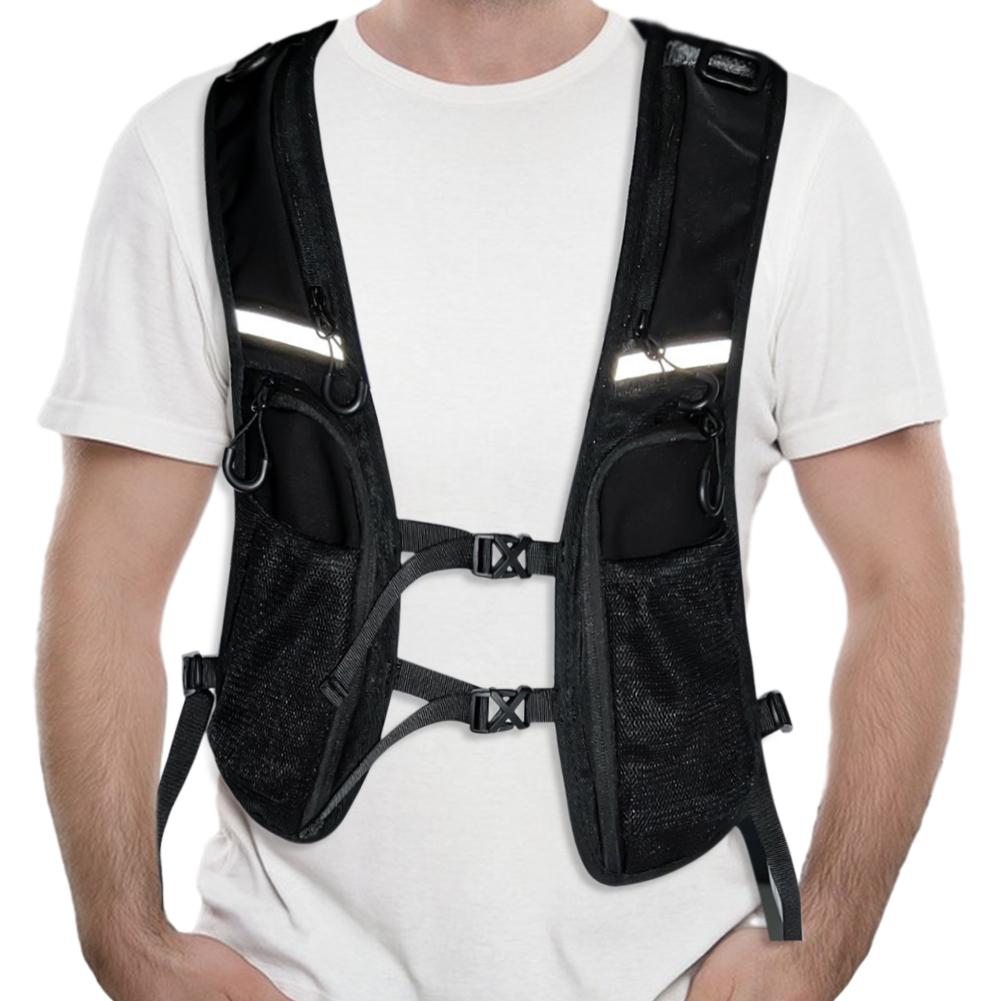 Functional Tactical Vest Backpack Vest Lightweight Fashion Waistcoat with Pocket & Extra Storage for Cycling Running