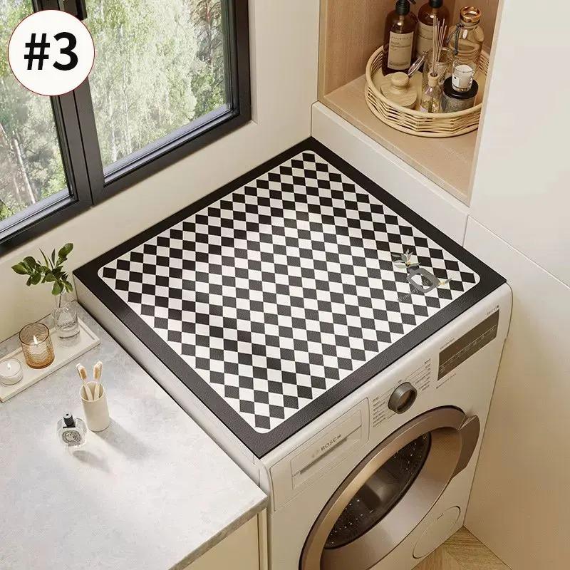Washing Machine Dust Pad Cover Waterproof Oven Microwave Fridge Top Protector Mat Coffee Drain Pad Table Placemat Kitchen Rubber