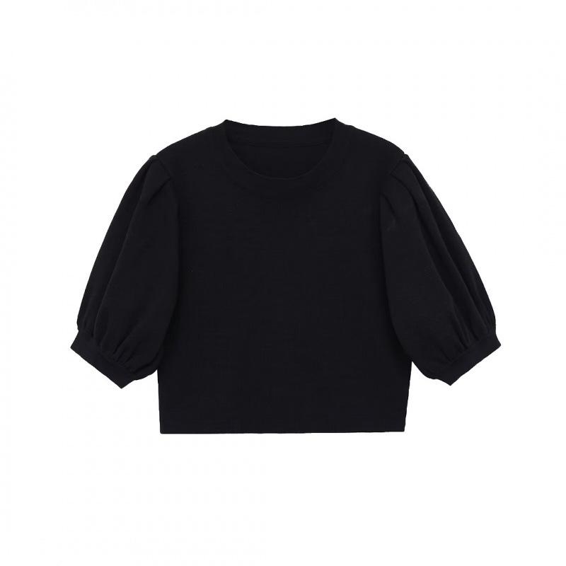 2026 Spring European & American Style Puff Sleeve Knit Top Large
