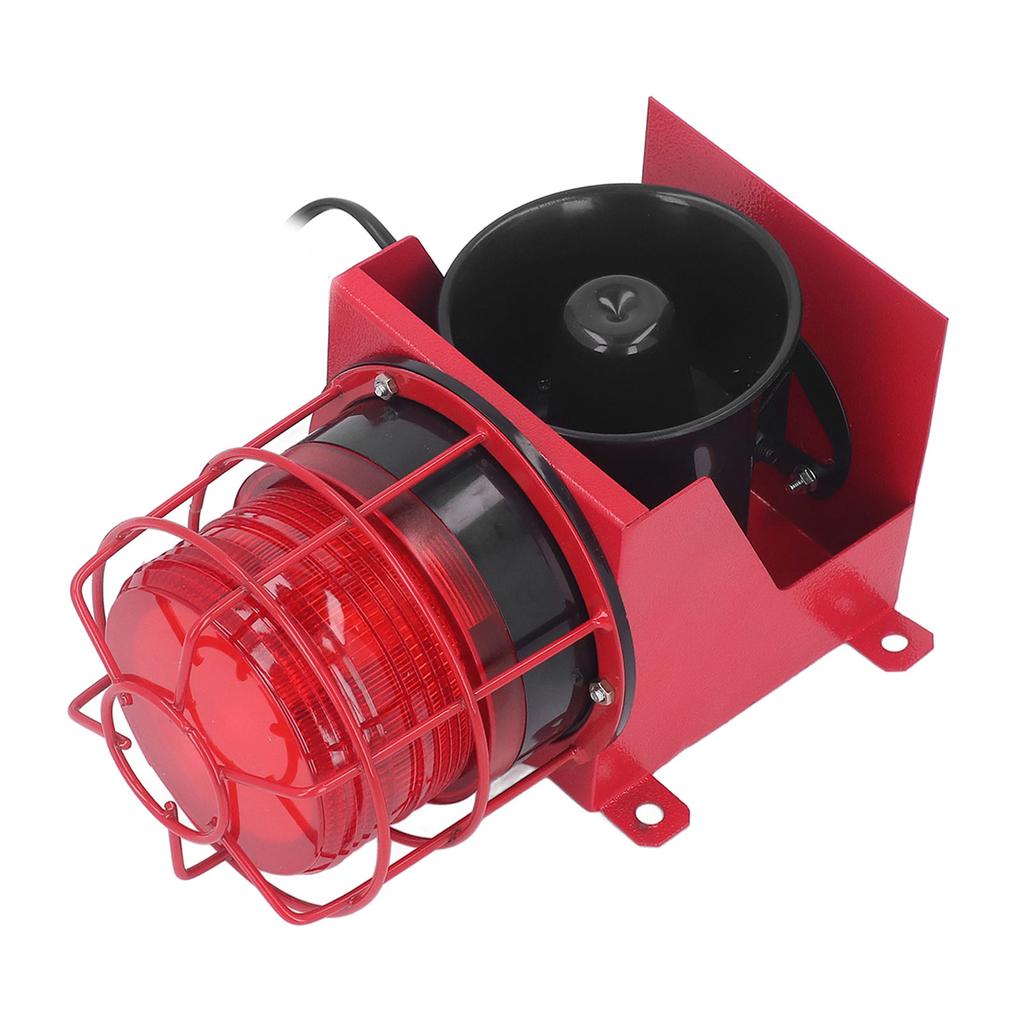 Alarme Sonoro e Luminoso Industrial Sirene de Alta Potência Buzina 115db Alarme Audível Visual de Segurança Instalação na Parede Plugue UE 220V