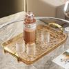 ZISIZ Rectangular Tea Tray with Gold Rim