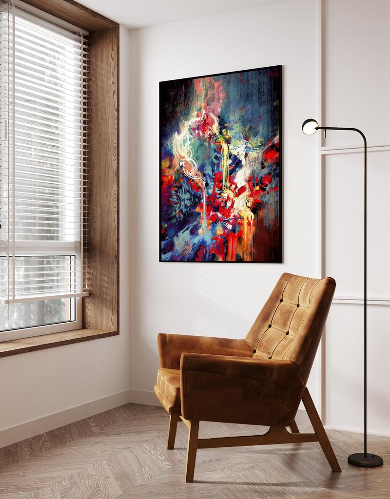 Abstraktní plakát - abstraktní obraz v černém rámu