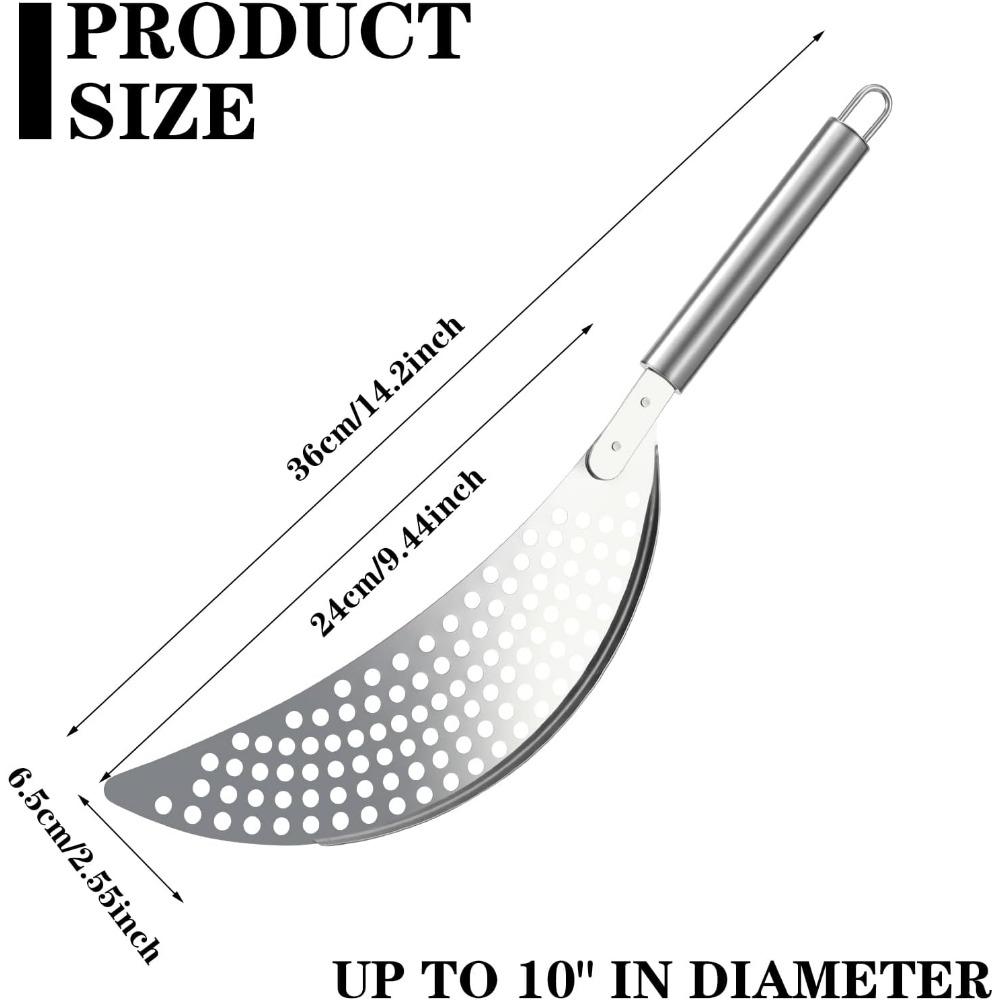 Stainless Steel Pasta Strainer with Handle –Insert Pot Drainer for Spaghetti, Noodles, Fruits & Vegetables