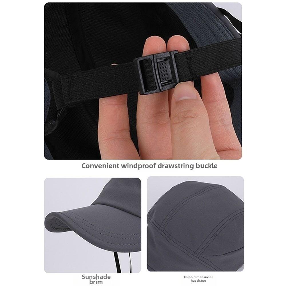 New Foldable Sunhat Adjustable with Windproof Strap Beach Fisherman Hat Sunscreen Cap Summer