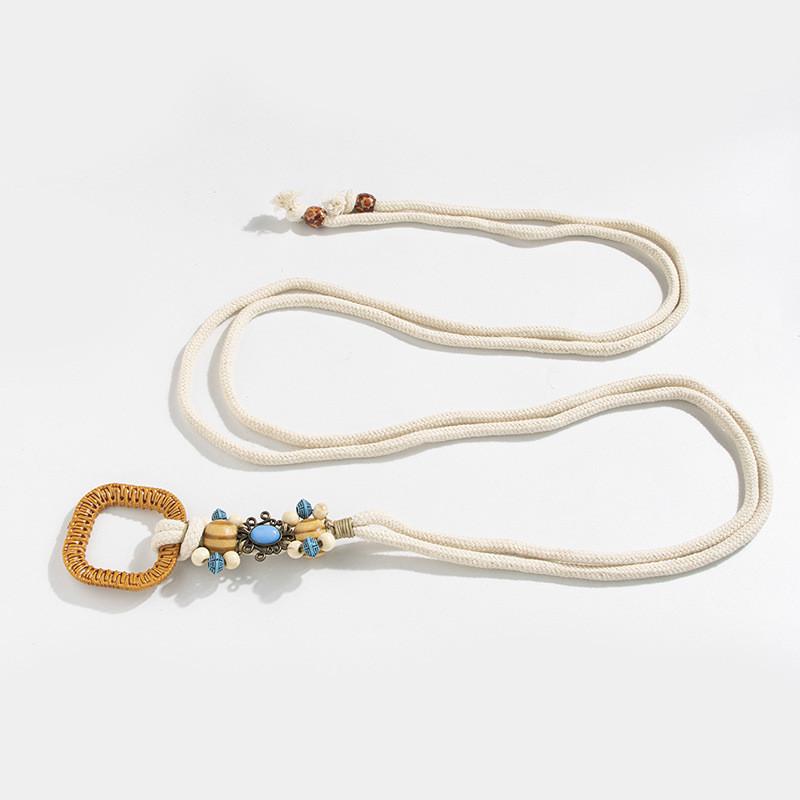 Bohemian Style Handmade Turquoise Waist Rope With Knotted Fastening For Festival Looks