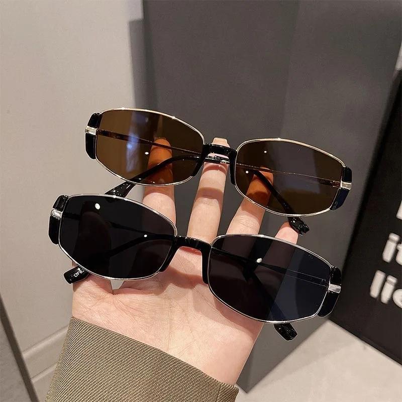 Personalized Uv Resistant Outdoor Sunglasses Fashionable Irregular Modern Retro Sunglasses Narrow Frame Cat Eye Sunglasses
