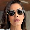 Modische ovale Sonnenbrille Damen Retro Trend Outdoor Metall Sonnenbrille Hohe Qualität Klassisch Herren Luxusmarke Brillen UV400 Schutzbrille