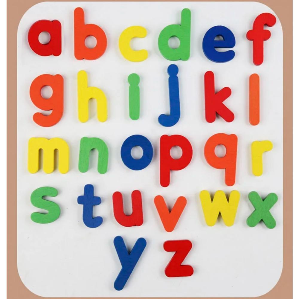Set Montessori din Lemn cu Litere Engleze pentru Copii Litere Majuscule și Minuscule Jocuri Cognitive de Alfabetizare și Cuvinte Jucării Educaționale pentru Învățare Timpurie