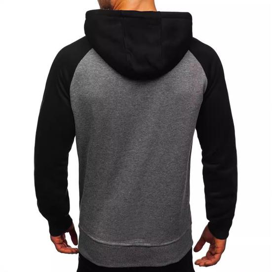 Herre Raglanermet Hettegenser Casual Pullover Hettegenser Atletisk Hettegenser med Kengurulomme Snøring for Gym Streetwear