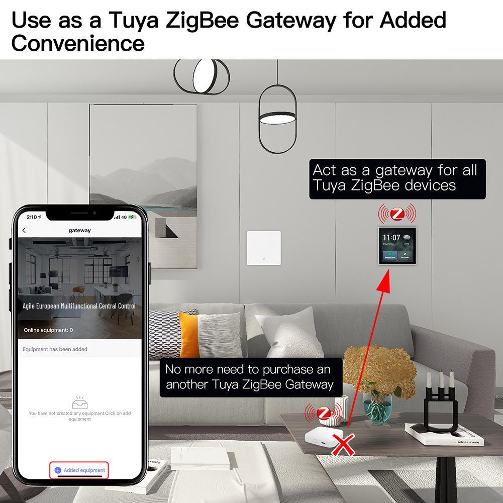 Tuya 4-inch Smart Home Touchscreen Hub with Built-in Alexa and Scene Control