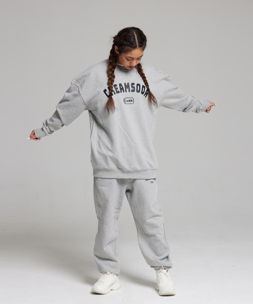 CREAM SODA LAB Ozzy Arc Logo Sweatshirt Gray Black
