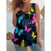 Casual Loose Flower Print T-shirt Fashionable Versatile Women's Top Comfortable Camis Tank Tops