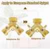 2 Way Brass Garden Tap Splitter, Double Way 3/4" Garden Hose Splitter Y Valve with Quick Individual On/Off Splitter Connector for Outdoor