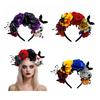 Dark Series Rose Flower Hairhoop Roleplay Accessory For Halloween Theme Event And Holiday Parades Dressingup Headpiece