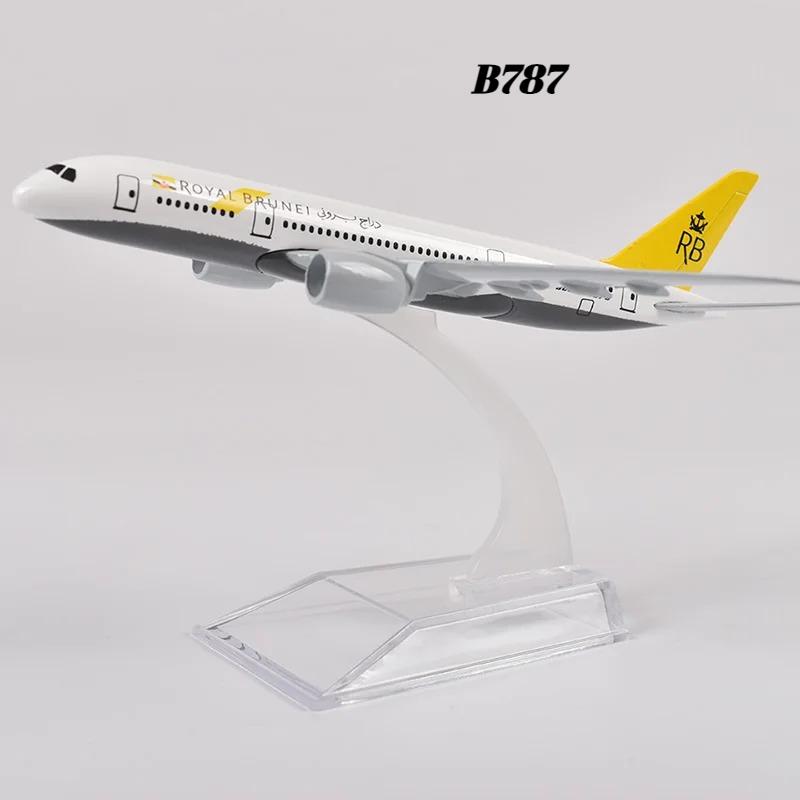 16 см Литая Металлическая Модель Самолета Boeing 787 Королевства Бруней Модель Самолета Модель Самолета Игрушка для Рождественского Подарка Декор Дома чёрный