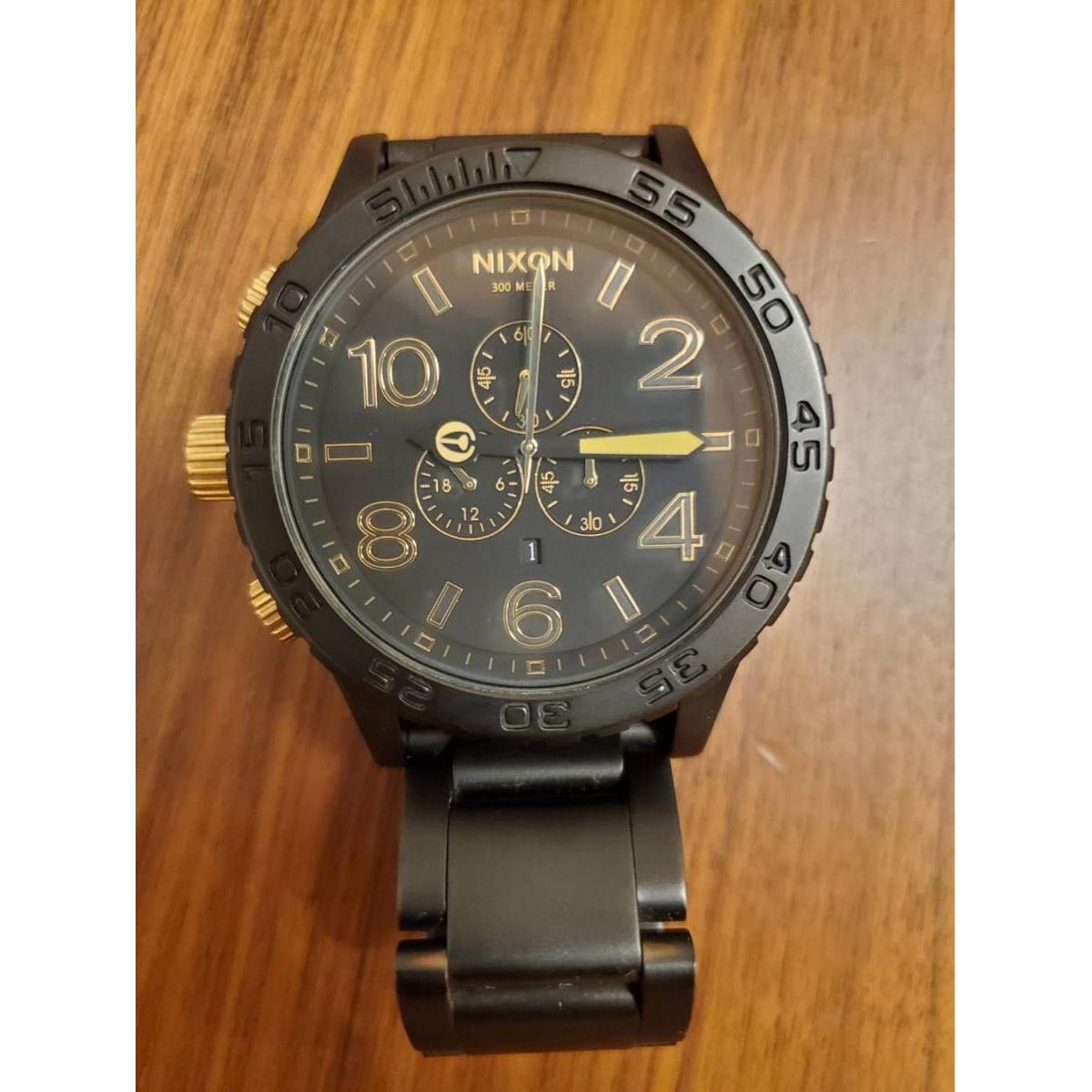 Used NIXON THE 51-30 CHRONO watch black gold