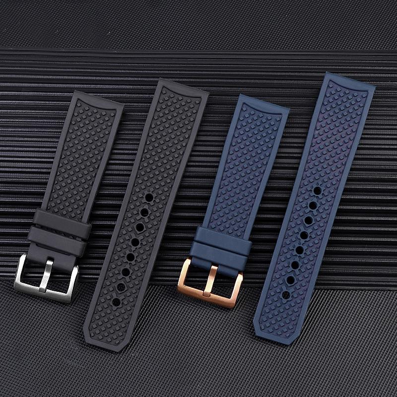 High Quality Rubber Watchband Cartier CALIBRE London Tank W7100056 W7100055 WGCA0010 WSCA0006 WSCA Citizen Watch Strap 23mm