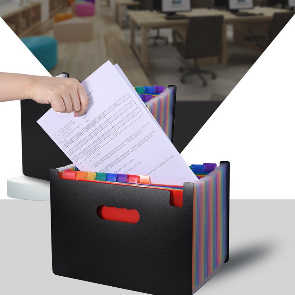 Expanding File Folder 24 Pockets Large Capacity Expanding Document Organizer with Colorful Tabs for Office School