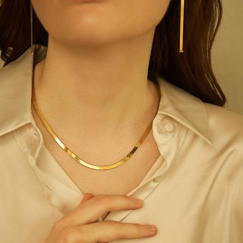 New 925 Sterling Silver Snake Chain Necklace High Quality Fashion Jewelry For Women Men Wedding Birthday Party Gift