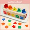 Wooden Shape Matching Color Classification Box Evil Child Puzzle Toy For Kids Ages 2 To 6