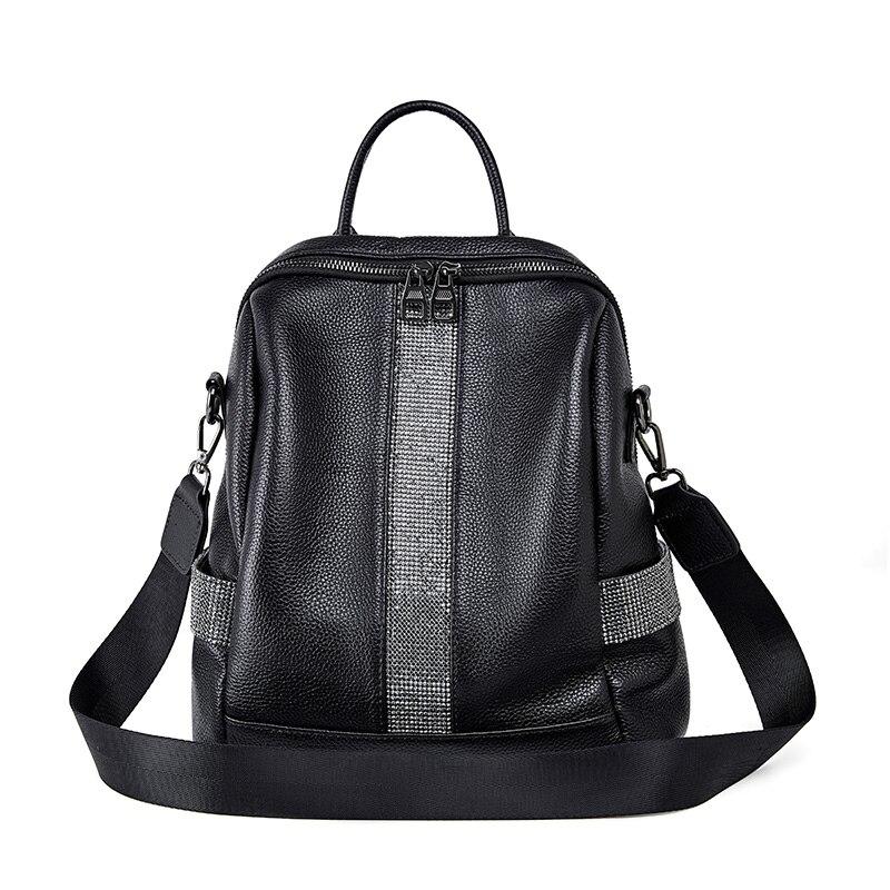 black genuine leather backpack