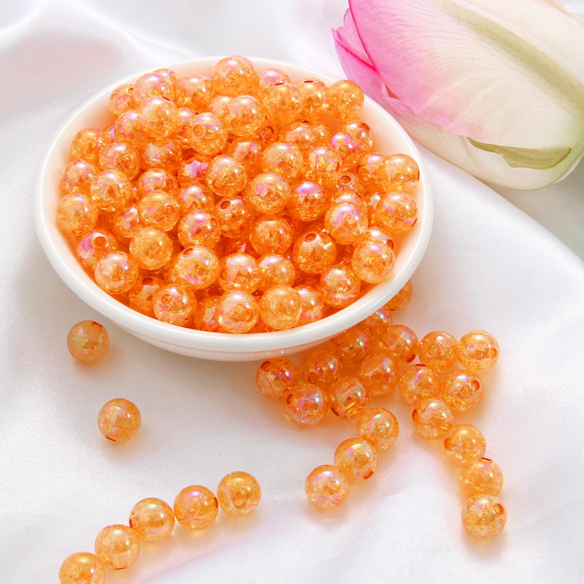 

50 шт. акрилових різнокольорових бульбашок для ювелірних аксесуарів для намиста своїми руками 10mm 2.5mm помаранчевий