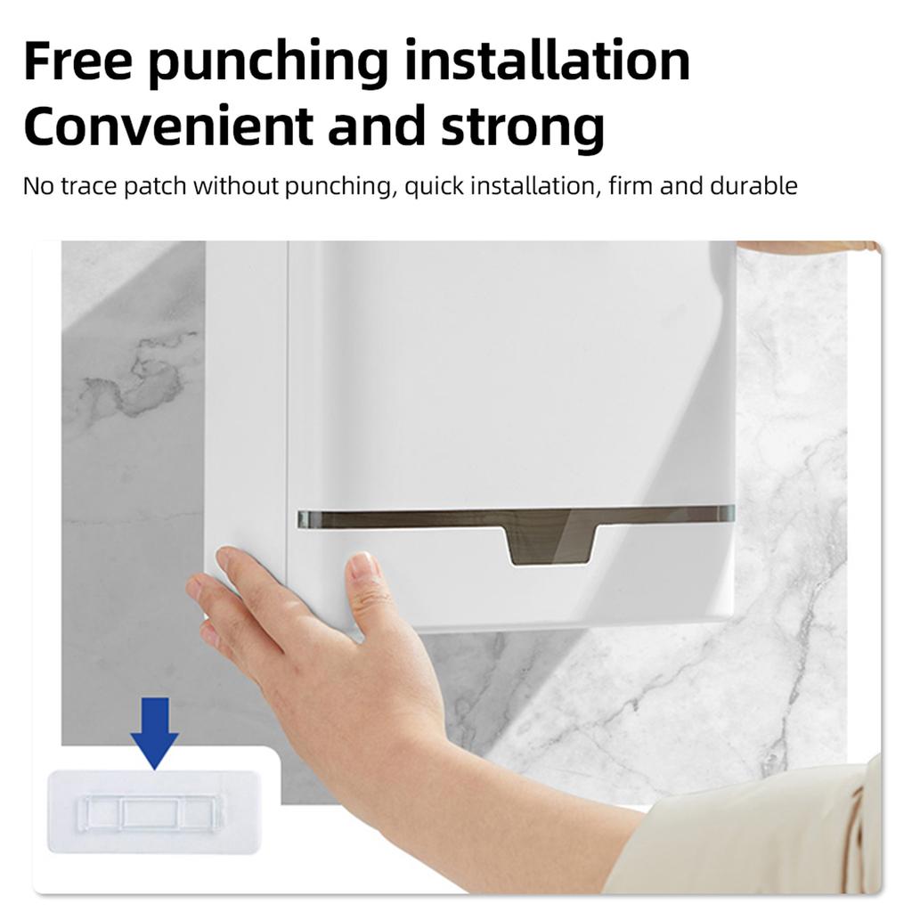 Paper Towel Dispenser Wall Mount Multifold Hand Paper Tissue Holder with Lock Waterproof Self Adhesive Tissue Box for