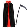 Formemory Umhang Halloween Cosplay Kostüm Vampir Set Sensenmann Sense Rot Schwarz Stehkragen Mit Kapuze Wendbar Zubehör Zauberer Hexe Sensenmann