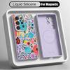 Colorful Peony Floral Case For Samsung Galaxy S26 S25 Ultra S24 Plus S23 S22 Ultra Magnetic For Magsafe Liquid Silicone Cover
