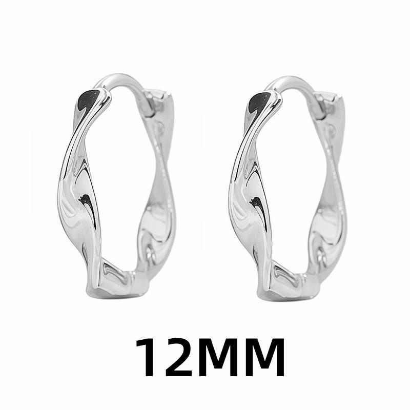 925 Silver Hoop Earring For Women Mobius Office Jewelry Braided Party Birthday Gift