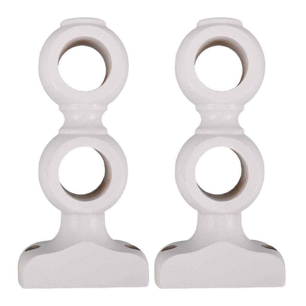 2Pcs Wood Curtain Rod Support Bracket Double Holder Wall Mounted Decorative Window Drapery Rod Holders Brackets for Heavy