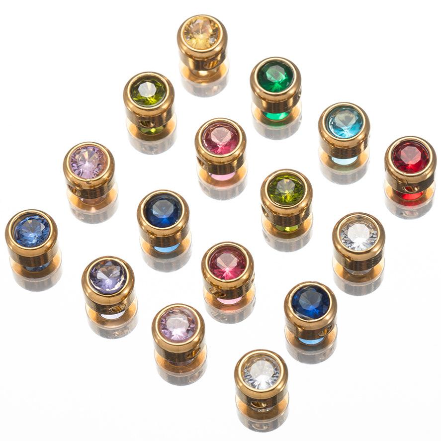 Stainless steel December birthday stone birthday stone small hole beads DIY jewelry accessories necklace