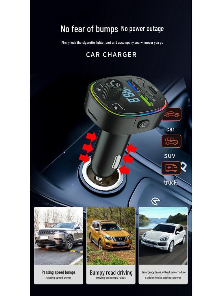 HT-3 Car Bluetooth Charger: MP3 Player, TF Card, USB Drive, 3.1A Output