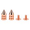100 Sets Spiked Cone Spike Stud High Hardness Metal Plating Rose Gold Screw Back Studs Spikes Kit