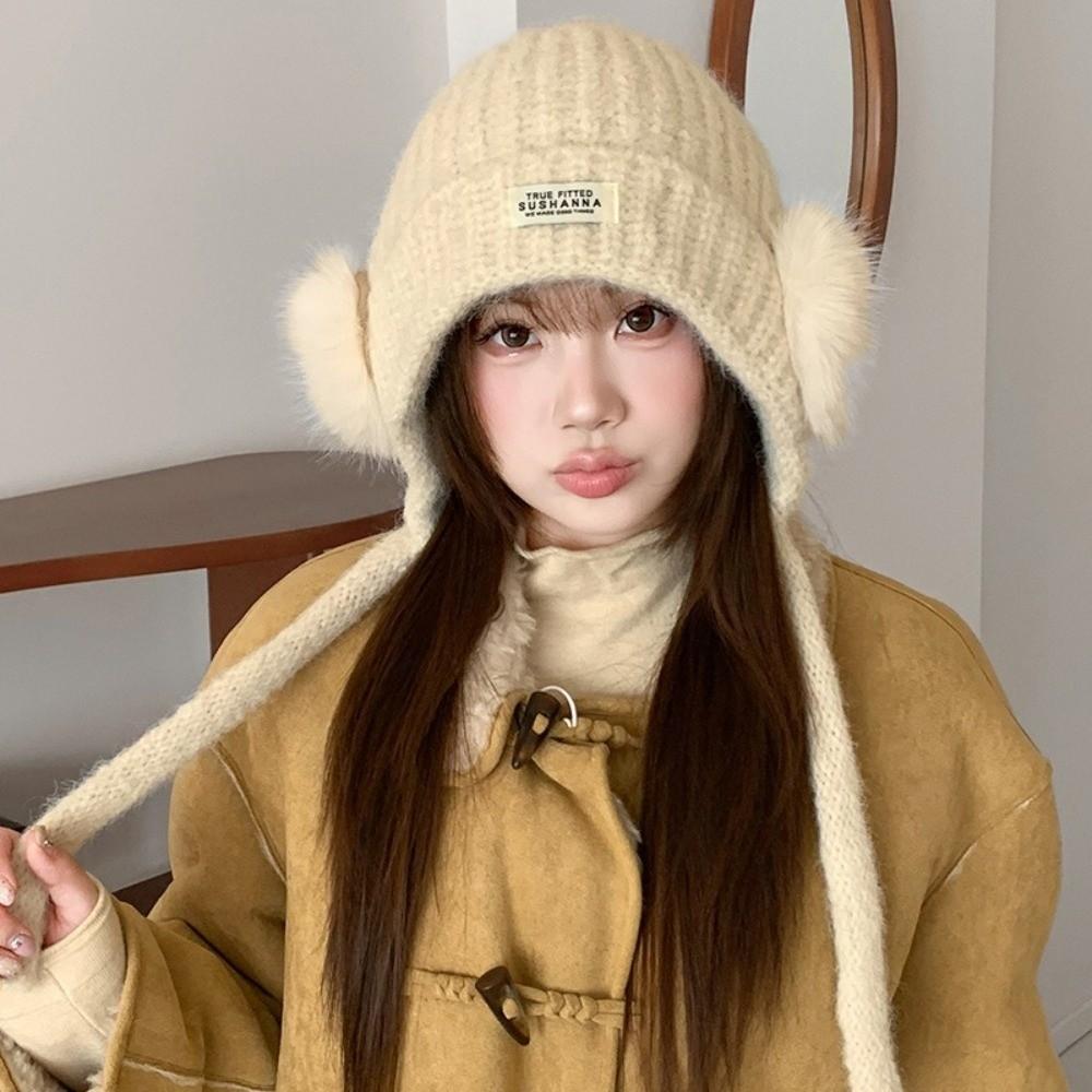 Keep Warm Ear Protection Hat Thickened Beanie Hat Fashion Women's Hat Women