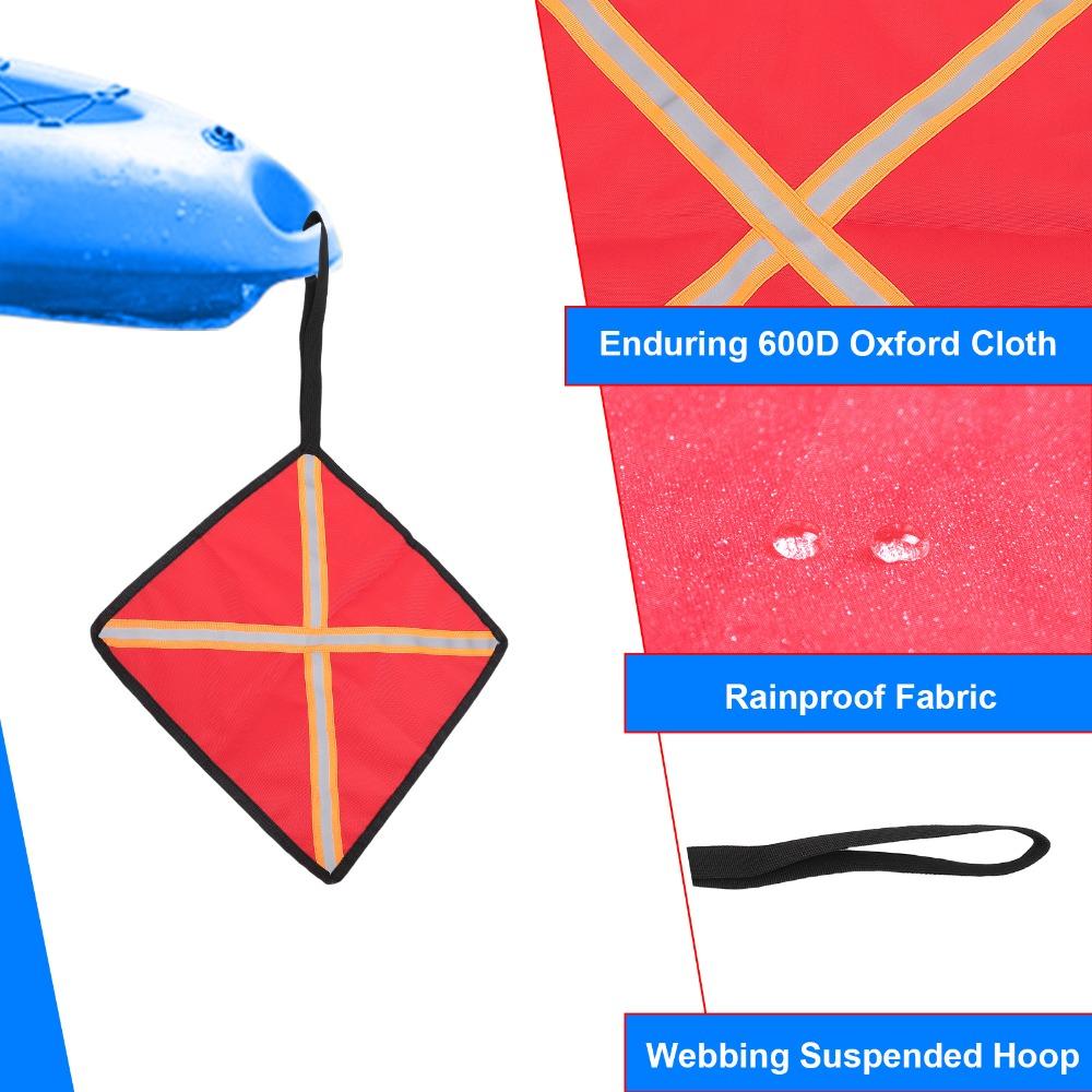 2PCS Red Safety Warning Flags 12.6*12.6in High Visibility Flags Reflective Safety Flags Outdoor Use