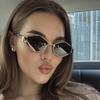 Trendy Polygonal Sunglasses for Women Luxury Brand  Metal Small Frame Sun Glasses Ladies Classic Vintage Punk Eyewear Shades