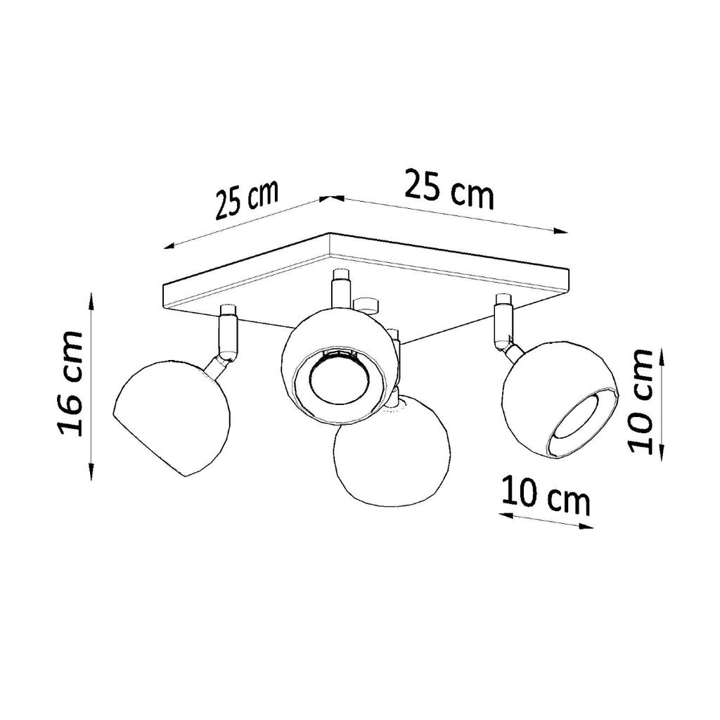 Plafon Oculare 4 Gu10 Biały Sollux Sl.0440