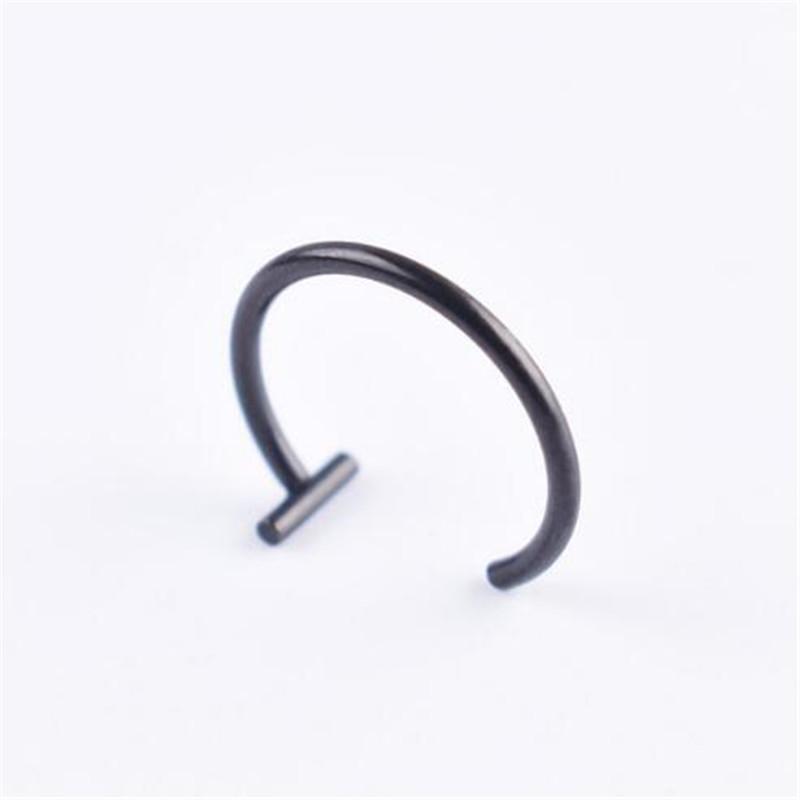 Curved Barbells Fake Nose Piercing D Shaped Tragus Helix Stud Earring Hoop Septum Stainless Steel Ring Nostril Body Jewelry New